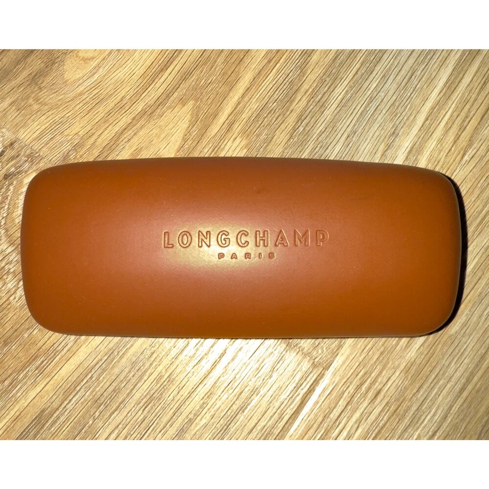 Longchamp brown leather glasses case